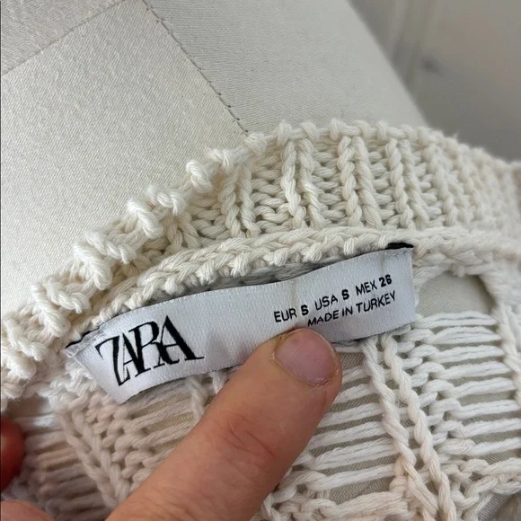ZARA Chunky Crochet Knit Sweater | Boho Oversized | Size S - Picture 7 of 8